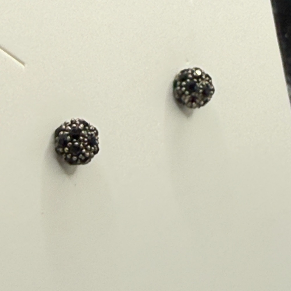 Black Textured Earrings Post Backs - image 5